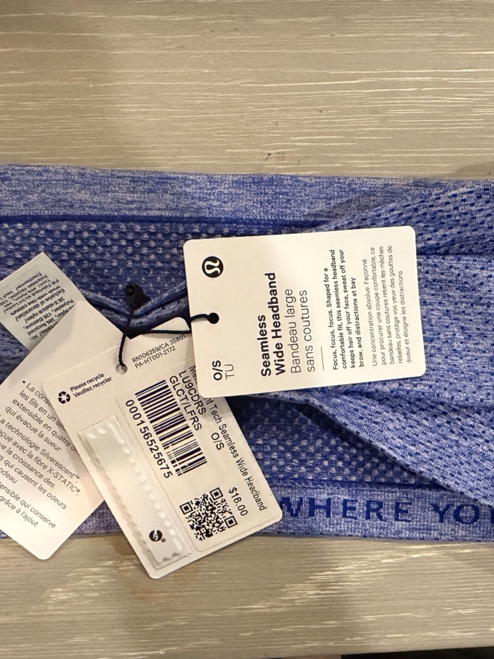 New Lululemon Metal Vent Tech Headband Galactic Cobalt/Lavender Frost